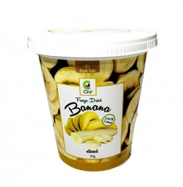 Cira Freeze Dried Banana Sliced  Tub  30 grams